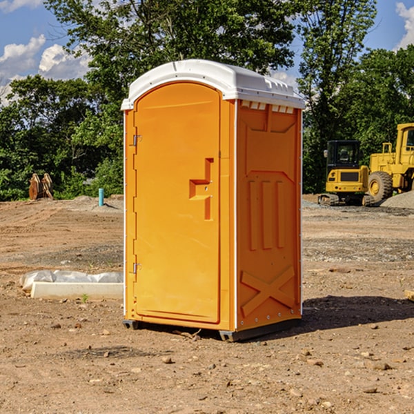 how often are the porta potties cleaned and serviced during a rental period in Freeborn County